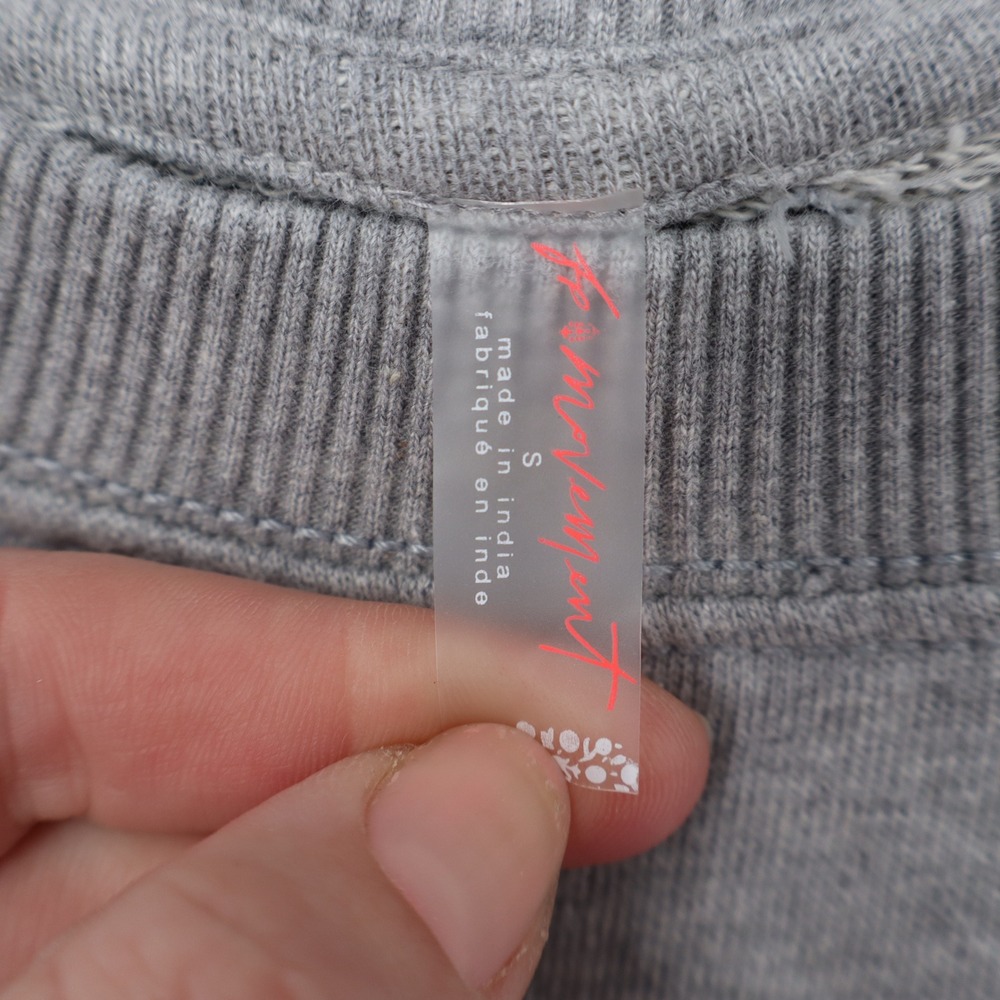 FP Movement Free People Gray Graphic Varsity Stripe Sweatshirt Small - Picture 7 of 11